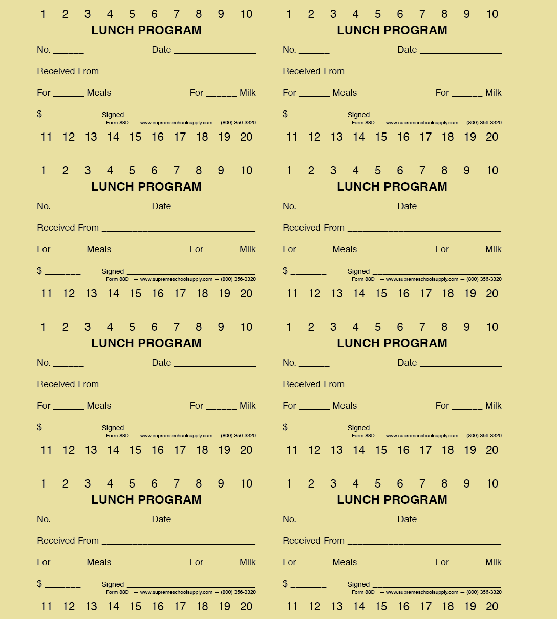 Lunch Program Receipt Book, 20-Meal (88D) - Supreme School Supply lunch-program-receipt-book-20-meal-88d-supreme-school-supply