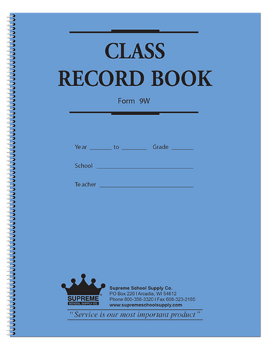 Class Record Book 6, 9, or 12 Week (69-12) - Supreme School Supply