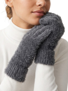 Charcoal Fuzzy Faux Mink Hair Soft Womens Fuzzy Winter Touchscreen Gloves Soft Stretchy