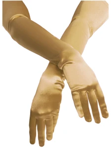 Satin Opera Gloves Gold