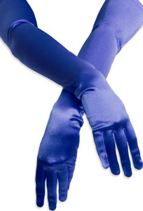 Satin Opera Gloves Royal Blue Satin Opera Gloves Royal Blue