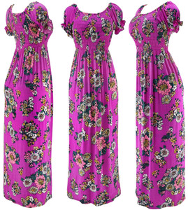 This is a great dress for summer! Lightweight fabric. Stretchy and comfortable smocked design dress. Puffed short sleeves and a deep round neck This is a great dress for summer! Lightweight fabric. Stretchy and comfortable smocked design dress. Puffed short sleeves and a deep round neck