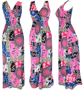 When the days get long and hot, this dress has you covered. It’s a summer dream come true, with a deep V-neck and sleeveless arms to keep you cool. The vibrant patchwork pattern combines floral and geometric prints with a dash of boho chic. It’s perfect for a casual summer party and versatile enough for a shopping trip, a day at the beach, or just running errands. When the days get long and hot, this dress has you covered. It’s a summer dream come true, with a deep V-neck and sleeveless arms to keep you cool. The vibrant patchwork pattern combines floral and geometric prints with a dash of boho chic. It’s perfect for a casual summer party and versatile enough for a shopping trip, a day at the beach, or just running errands.
