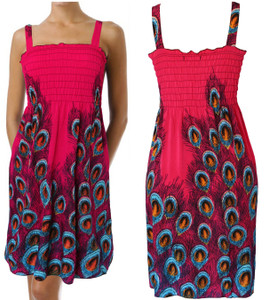 Peacock Pink Beach Cover Up Sleeveless Smocked Dress. Beautiful Summer dress that is lightweight and airy. Peacock Pink Beach Cover Up Sleeveless Smocked Dress. Beautiful Summer dress that is lightweight and airy.