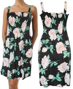 The pattern of big roses is so striking and unique, and the dress is so comfortable to wear. Rose dress. Black summer dress . The pattern of big roses is so striking and unique, and the dress is so comfortable to wear. Rose dress. Black summer dress .