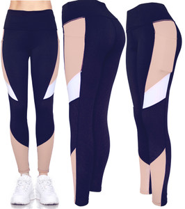 Active wear leggings with side pockets. Solid color inserts on the side. Stretchy leggings for active ladies. Active wear leggings with side pockets. Solid color inserts on the side. Stretchy leggings for active ladies.