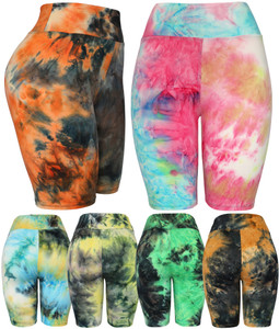 Tie Dye Super Soft Tie Dye Colorful Biker Shorts - Yoga, Biking, Running Bermuda Shorts