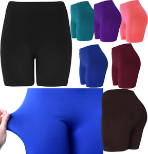 Solid under shorts for ladies. Solid color shorts are great as layering piece. Super stretchy and comfortable.