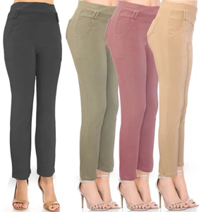 Classic look office pant in 4 different colors. Classic khaki and black office pants . Also available are ash pink pants and olive trouser pants.  Stretchy pants for ladies who wants to feel comfortable.
