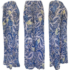 Blue Paisley Print Palazzo Pants. High Waisted Women's Pleated Slinky Stretchy Palazzo Pants. Great casual pants that with right accessories will transform in evening pant. Trendy loose fit and super elegant and chic colors are unique and will bring your summer look to another level . Lightweight and flowing fabric is ideal for those hot summer days. Wide legs combined with pleating from the waist down makes it move like a skirt creating a flattering volume. Modern paisley design in fashionable color. Can be easily dressed up or down. Blue Paisley Print Palazzo Pants. High Waisted Women's Pleated Slinky Stretchy Palazzo Pants. Great casual pants that with right accessories will transform in evening pant. Trendy loose fit and super elegant and chic colors are unique and will bring your summer look to another level . Lightweight and flowing fabric is ideal for those hot summer days. Wide legs combined with pleating from the waist down makes it move like a skirt creating a flattering volume. Modern paisley design in fashionable color. Can be easily dressed up or down.