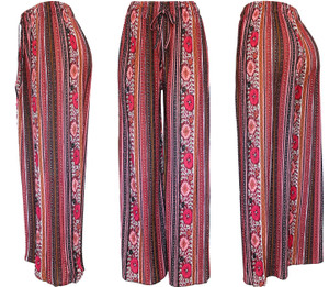 Burgundy Flower Aztec Print Palazzo Pants. High Waisted Women's Pleated Slinky Stretchy Palazzo Pants. Great casual pants that with right accessories will transform in evening pant. Trendy loose fit and super elegant and chic colors are unique and will bring your summer look to another level . Lightweight and flowing fabric is ideal for those hot summer days. Wide legs combined with pleating from the waist down makes it move like a skirt creating a flattering volume. Modern paisley design in fashionable color. Can be easily dressed up or down. Burgundy Flower Aztec Print Palazzo Pants. High Waisted Women's Pleated Slinky Stretchy Palazzo Pants. Great casual pants that with right accessories will transform in evening pant. Trendy loose fit and super elegant and chic colors are unique and will bring your summer look to another level . Lightweight and flowing fabric is ideal for those hot summer days. Wide legs combined with pleating from the waist down makes it move like a skirt creating a flattering volume. Modern paisley design in fashionable color. Can be easily dressed up or down.