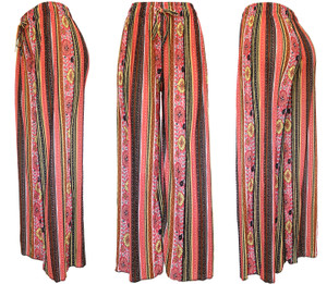 Orange Flower Aztec Print Palazzo Pants. High Waisted Women's Pleated Slinky Stretchy Palazzo Pants. Great casual pants that with right accessories will transform in evening pant. Trendy loose fit and super elegant and chic colors are unique and will bring your summer look to another level . Lightweight and flowing fabric is ideal for those hot summer days. Wide legs combined with pleating from the waist down makes it move like a skirt creating a flattering volume. Modern paisley design in fashionable color. Can be easily dressed up or down. Orange Flower Aztec Print Palazzo Pants. High Waisted Women's Pleated Slinky Stretchy Palazzo Pants. Great casual pants that with right accessories will transform in evening pant. Trendy loose fit and super elegant and chic colors are unique and will bring your summer look to another level . Lightweight and flowing fabric is ideal for those hot summer days. Wide legs combined with pleating from the waist down makes it move like a skirt creating a flattering volume. Modern paisley design in fashionable color. Can be easily dressed up or down.