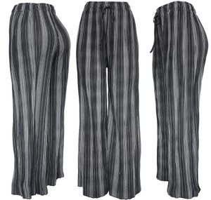 Black Pin Striped Palazzo Wide Leg Lounge Summer Pants