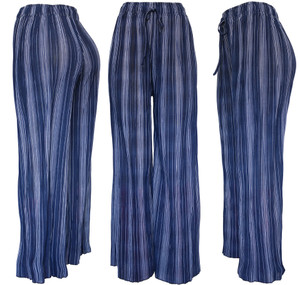 Navy Pin Striped Palazzo Wide Leg Lounge Summer Pants