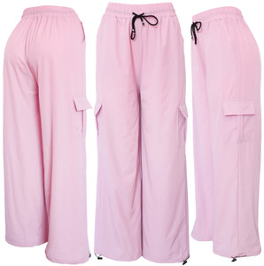 Pink Summer Hiking Cargo Pants Outdoor Lightweight Loose Pants