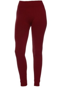 Burgundy Fleece Winter Thick Warm Basic Stretchy Leggings Burgundy Fleece Winter Thick Warm Basic Stretchy Leggings
