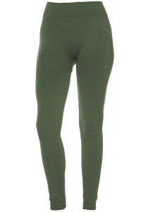 Olive Fleece Winter Thick Warm Basic Stretchy Leggings