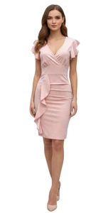 The Women's Solid Bodycon Dress is a stylish and comfortable summer dress with a V-neck and short sleeves, perfect for casual occasions. Made from polyester, this dress features a side ruffle accent and a flattering bodycon style. Machine washable and designed with stretch material, it is ideal for the summer season and can be worn by women looking for a chic and trendy outfit.
A bodycon dress is a form-fitting, skin-tight garment designed to hug curves and showcase the body’s silhouette. small green dress