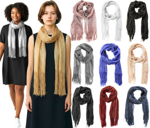 Wedding Shinny Evening Wrap Shawl Glitter Metallic Prom Party Scarf