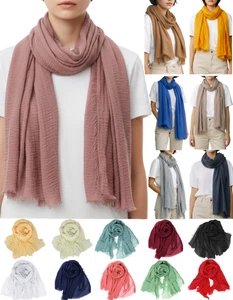 Super soft linen look scarf. Great summer lightweight scarf. Super soft classic scarf for any occasion. Scarves are long enough to wrap your shoulders or around neck to create perfect cover up for the beach. Linen feel perfect travel scarf that can be carry in a bag without worry about wrinkles - those scarves are textures and gently crinkle . Fashionable and trendy colors. A great accessory for everyday wear, and the perfect gift for all occasions and seasons. Match with anything - solid colors are always in fashion.