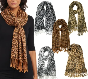 Leopard Print Classic Pashmina Scarf Wrap Animal Print Shawl