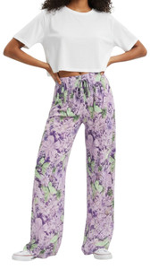 Purple Butterfly Summer Pants. Lightweight Summer pants . Causal wide leg pants with sparkles.
