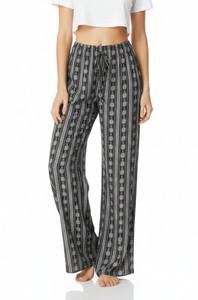 Black Floral Summer Pants. Lightweight Summer pants . Causal wide leg pants with sparkles.