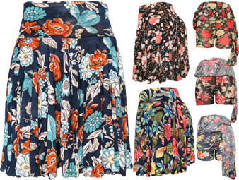 Skirt with build in shorts. Build in shorts are in matching pattern. Those skirts provide coverage and comfort of the shorts without compromising you chick and regular skirt. Skirt layer features beautiful floral print and elastic waist band. Overall length is 20" long - falls above the knee. Super soft and lightweight fabric. Great for moms and women's that wants to look feminine. Perfect for summer evenings, shopping and everyday use. Comfortable , fashionable and great various occasions.