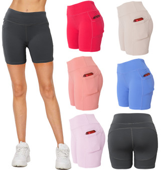 Active wear shorts for active ladies, work out shorts feature pockets and hourglass design. Fashionable colors gym causal shorts.