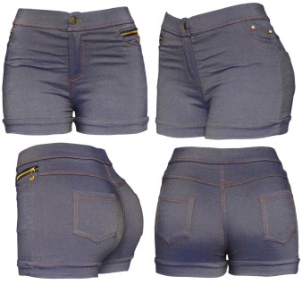 Jean Casual Summer Mid Waist Stretch Fitted Denim Shorts