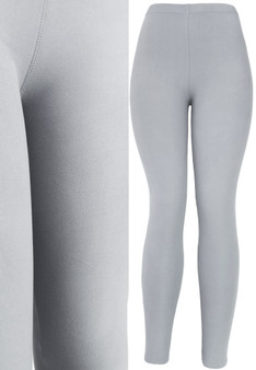 Classic silver leggings for ladies. Those leggings are buttery soft and comfortable. Classic solid color leggings.