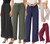 Solid Sparkly Glitter Pleated Palazzo Pants Wide Leg Summer Stretch Pants