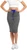 Causal Fitted Skirt Pencil Midi Bodycon Skirt Grey Heathered with Elastic Band
