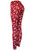 Red Flowers Cotton Blend Basic Causal Fun Printed Leggings