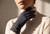 Texture Look Winter Gloves with Leather Strap and Buttons Detail