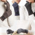 Texture Look Winter Gloves with Leather Strap and Buttons Detail