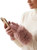 Pink Touchscreen Gloves w Faux Fur Warmer Cuff Luxurious Soft Winter Gloves
