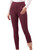 Women's Winter Plush Lined Thick Trouser Burgundy Pants - Dressy Leggings