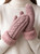 Winter Fleece Mauve Lined Warm Cuffed Mittens Gloves Cozy Braid Knit Mittens