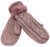 Winter Fleece Mauve Lined Warm Cuffed Mittens Gloves Cozy Braid Knit Mittens