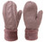 Winter Fleece Mauve Lined Warm Cuffed Mittens Gloves Cozy Braid Knit Mittens