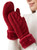 Winter Fleece Burgundy Lined Warm Cuffed Mittens Gloves Cozy Braid Knit Mittens