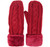 Winter Fleece Burgundy Lined Warm Cuffed Mittens Gloves Cozy Braid Knit Mittens