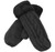 Winter Fleece Black Lined Warm Cuffed Mittens Gloves Cozy Braid Knit Mittens