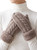 Winter Fleece Khaki Lined Warm Cuffed Mittens Gloves Cozy Braid Knit Mittens