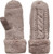 Winter Fleece Khaki Lined Warm Cuffed Mittens Gloves Cozy Braid Knit Mittens