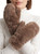 Brown Faux Fur Thick Plush Lined Winter Mittens Cold Weather Gloves Super Warm