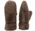 Brown Faux Fur Thick Plush Lined Winter Mittens Cold Weather Gloves Super Warm
