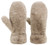 Beige Faux Fur Thick Plush Lined Winter Mittens Cold Weather Gloves Super Warm