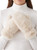 Cream Faux Fur Thick Plush Lined Winter Mittens Cold Weather Gloves Super Warm